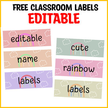 Preview of Printable nametags, student name tags, book bin labels, drawers labels, editable