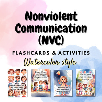 Preview of Printable nonviolent communication flashcards & activities (40 pages)