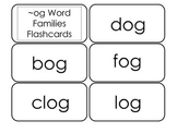Printable ~og Word Families Flash Cards.  Prints 10 cards.