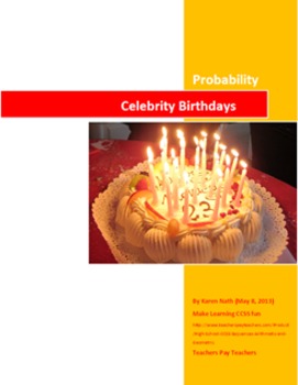 Preview of Printable (only) Fun Celebrity Birthday Probability Activity