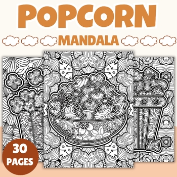 Preview of Printable Popcorn Coloring Pages Sheets - Fun popcorn Day Activities