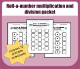 Printable roll-a-number multiplication and division packet