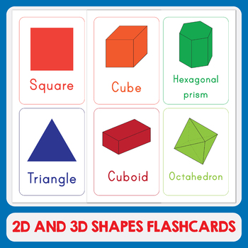 3D Shapes Printed Cardboard FlashCards Education Vocabulary Year 1 2 3 4 5 6 