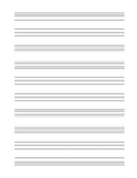 Printable sheet music with larger staves