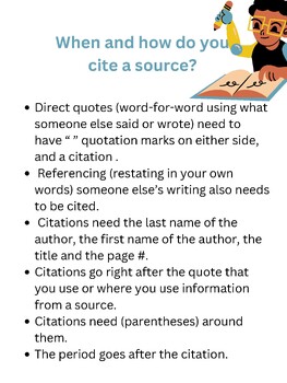 Preview of Printable wall posters "How do you cite a source?" Citation guidelines worksheet