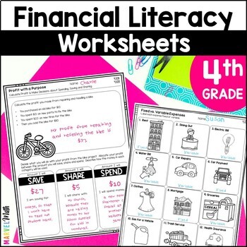 Preview of 4th Grade Personal Financial Literacy Worksheets