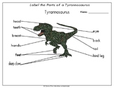 Printables: Dinosaurs~ Label the Parts of a Tyrannosaurus 