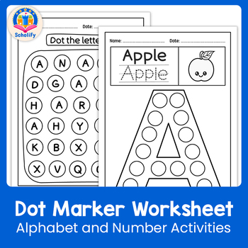 Printables Dot Marker Worksheets for Kids: Alphabet, Numbers, and Shapes