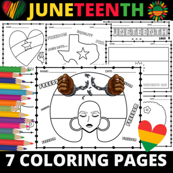 Preview of Printables Juneteenth Coloring Sheets- Black History Month Coloring Pages.