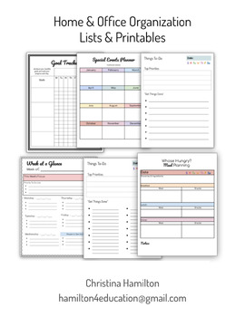 Preview of Printables and Lists Home & Office Editable Organization Tools