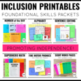 Printables for Inclusion Classroom | Independent Worksheet