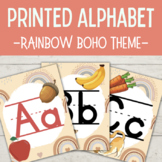 Printed Alphabet Letter Cards/Posters - Rainbow Boho Theme