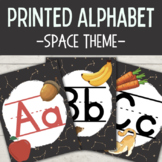 Printed Alphabet Letter Cards/Posters - Space/ Galaxy Theme