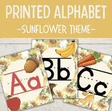 Printed Alphabet Letter Cards/Posters - Sunflower Theme