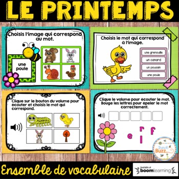 Preview of Printemps - Vocabulaire Ensemble - French Spring - BOOM cards - Bundle