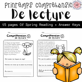 Preview of Printemps compréhension de lecture | Spring Reading Comprehension