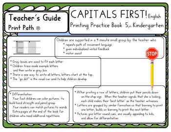 1st Grade Printing Teacher's Guide