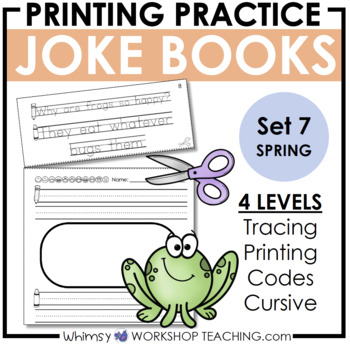 Preview of Printing Practice Handwriting Seasonal Joke Book 7 - Spring Activities