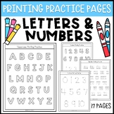 Printing Practice Pages, Letters & Numbers, No Prep Printables