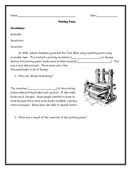 printing press assignment answers