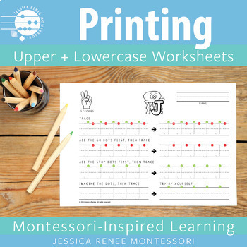 Preview of Printing Practice Work: Uppercase & Lowercase Letter Formation Practice Sheets