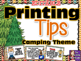 Printing Tips -Camping Theme for Computer Lab