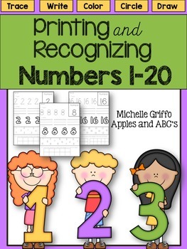 Preview of Printing and Recognizing Numbers 1-20