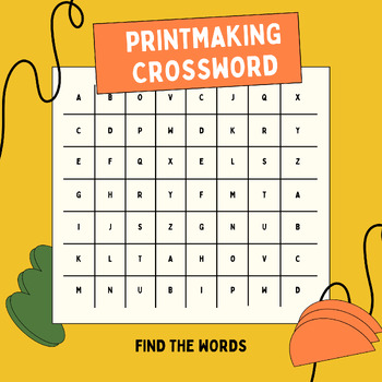 Preview of Printmaking Crossword