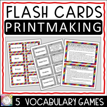 Preview of Printmaking Flash (Study) Cards and Vocabulary Review Games