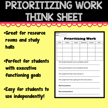 Prioritizing Worksheet! by Stylish in SPED | Teachers Pay Teachers