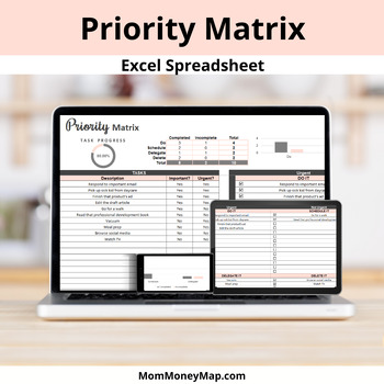 Preview of Priority Matrix Excel Spreadsheet