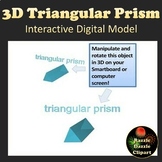 Triangular Prism 3D Shape Digital Model for Smartboards or