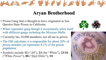 Preview of Prison Gangs PowerPoint + Notes for Correctional Services