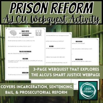 Preview of Prison Reform ALCU Webquest Activity