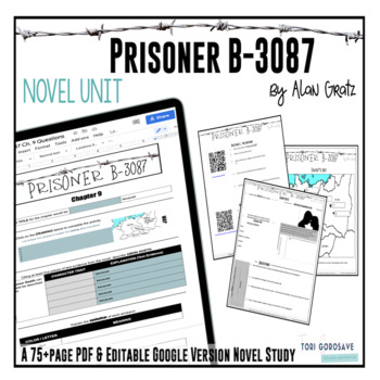 Preview of Prisoner B-3087 Novel Study (by Alan Gratz) | DIGITAL & PRINT