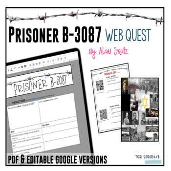 Preview of Prisoner B-3087 PREREADING WebQuest - DIGITAL & PRINT