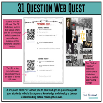 Prisoner B 3087 PREREADING WebQuest DIGITAL PRINT TPT