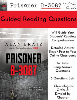 Preview of Prisoner B-3087 by Alan Gratz Chapter Questions / Guided Reading Comprehension