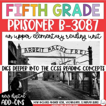 Preview of Prisoner B-3087 by Alan Gratz Novel Study Reading Unit | 5th Grade