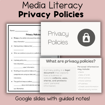 Preview of Privacy Policy Lesson