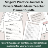 Private Music Teacher Planner & Music Student Practice Jou