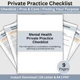 Private Practice Checklist Mental Health Practice Guide, C