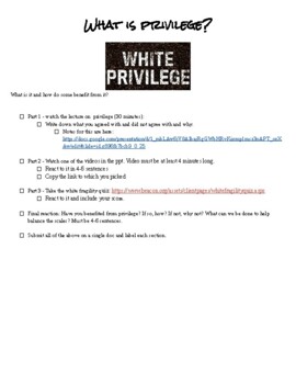 Preview of Privilege assignment race racism systemic
