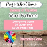 Prize Wheel Carnival Game Algebra Systems of Equations Wor