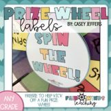 Prize Wheel Printable Lables - **FREEBIE**