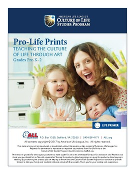 Preview of Pro-Life Prints (teacher guide and workbook)