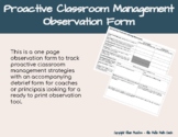 Proactive Classroom Management Observation & Debrief Form