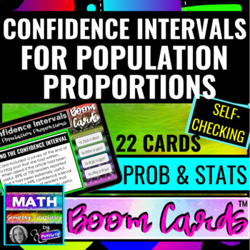 Preview of Prob & Stats Confidence Intervals for Population Proportions using BOOM CARDS™