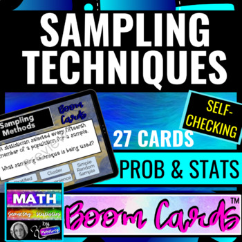 Preview of Prob & Stats Sampling Techniques using DIGITAL SELF CHECKING BOOM CARDS™