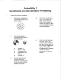 Algebra: Probability Dependent and Independent